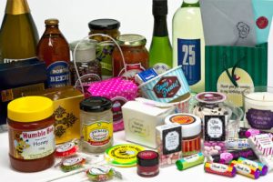 Custom product labels on various food, beverage and other containers