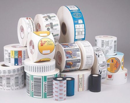 Custom printed labels on printing rolls