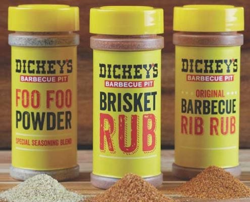 Dickey's brisket rub with label on display